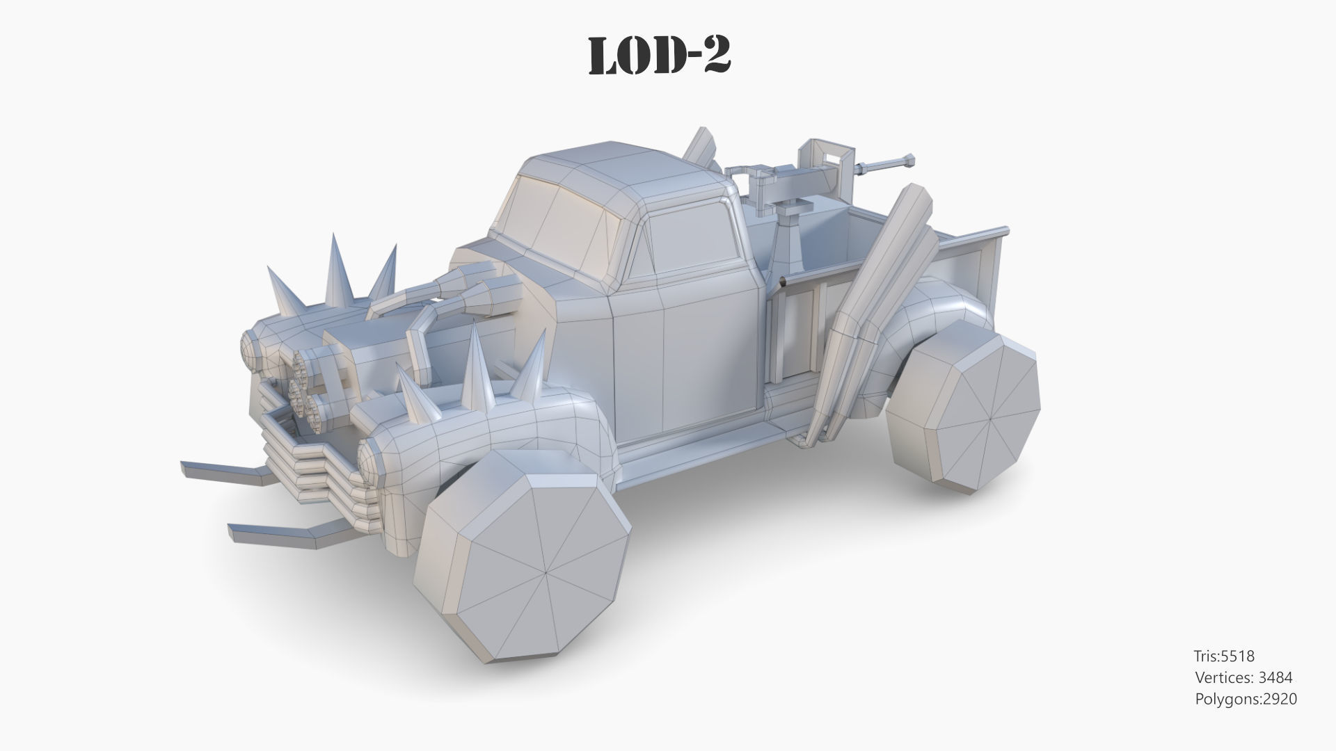Lowpoly  Post Apocalyptic Car Sets  Low-poly 3D model_81
