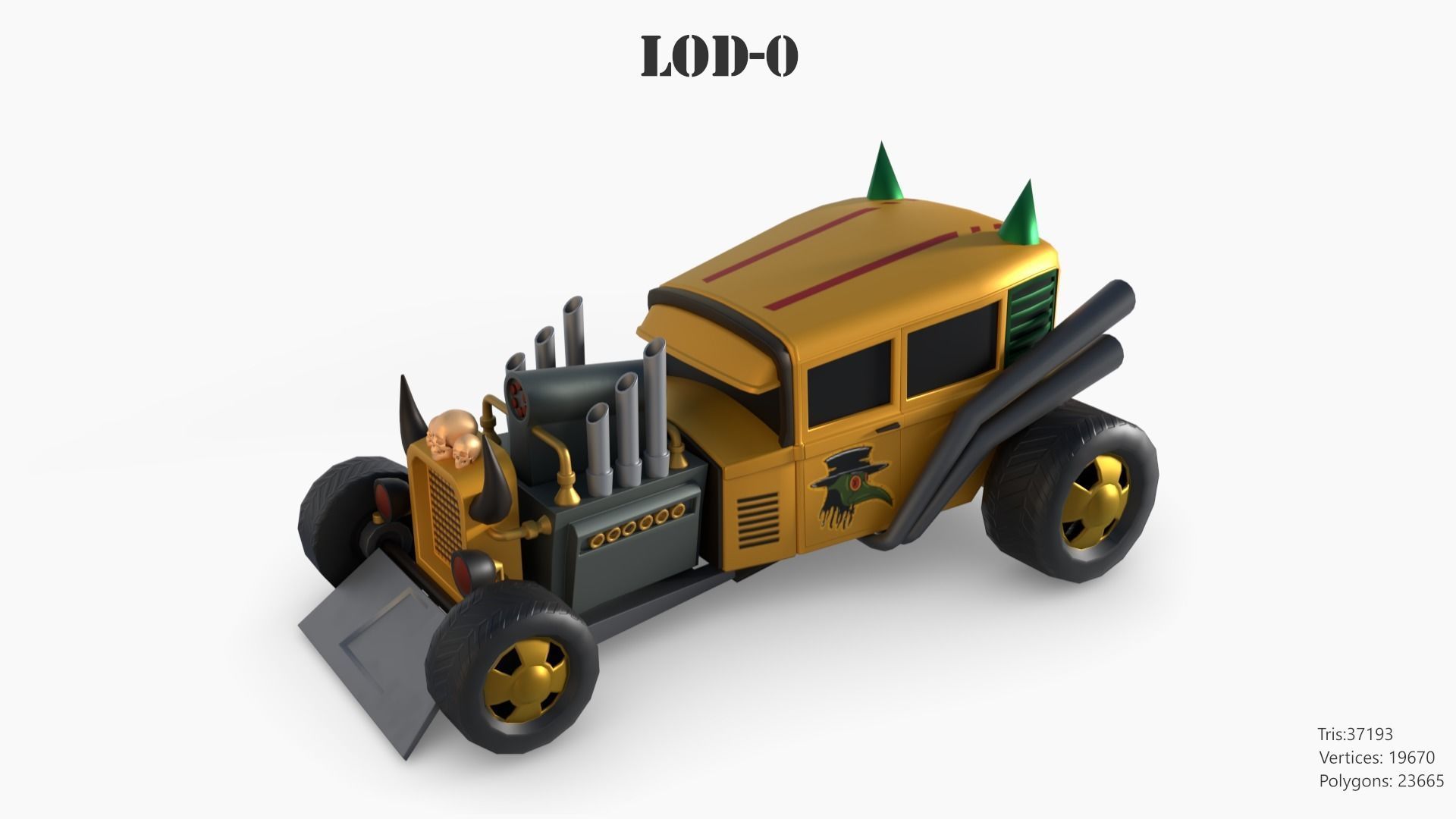 Lowpoly  Post Apocalyptic Car Sets  Low-poly 3D model_124