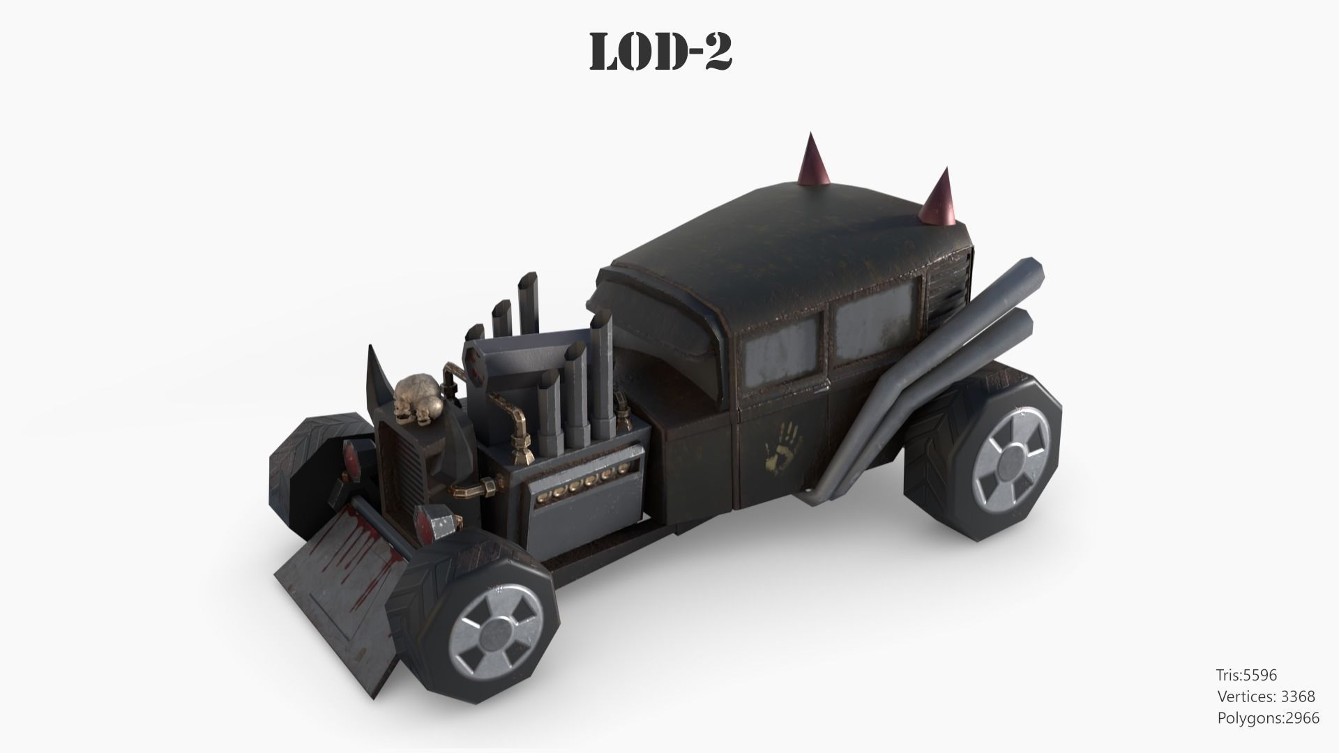 Lowpoly  Post Apocalyptic Car Sets  Low-poly 3D model_120