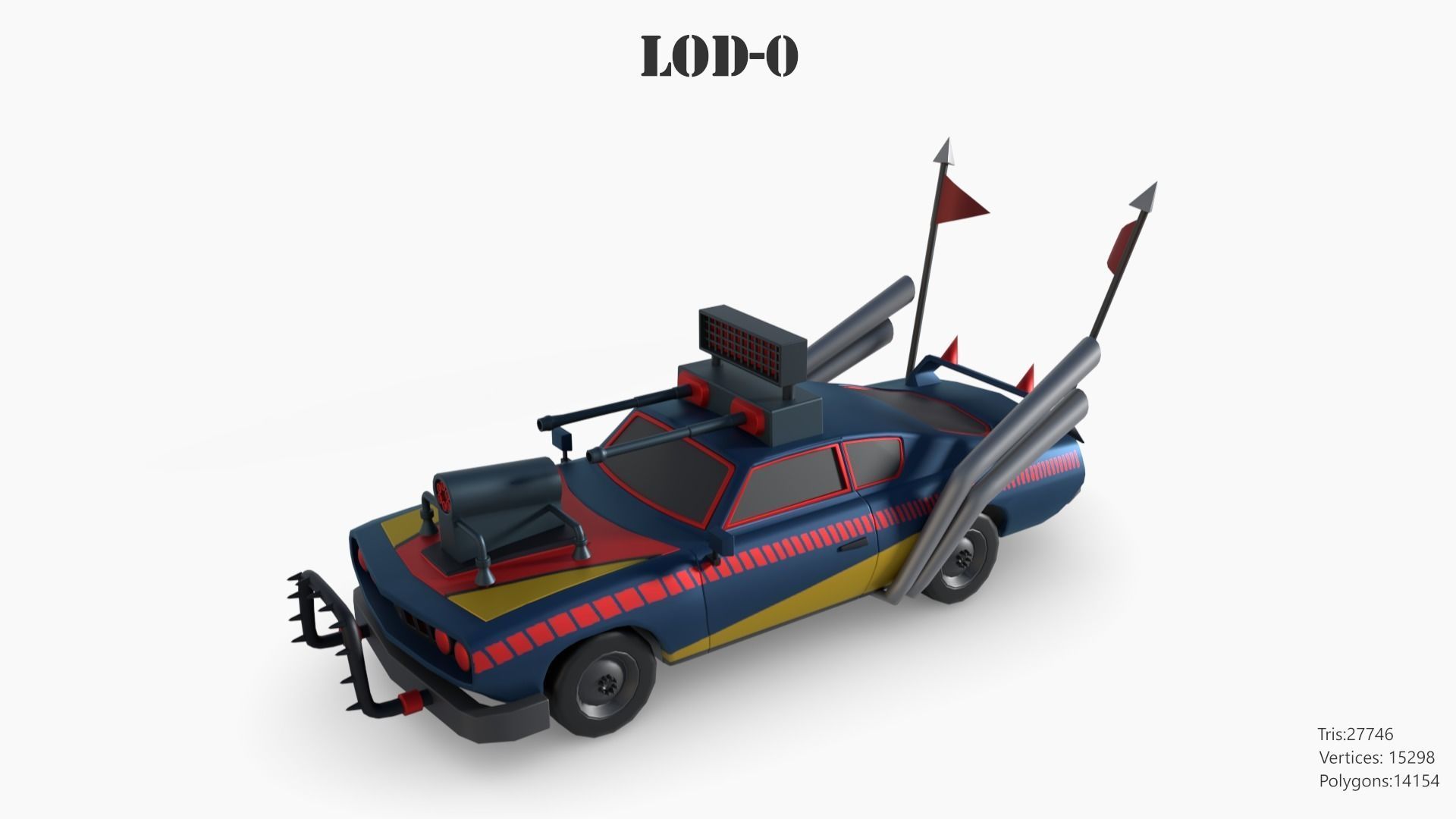 Lowpoly  Post Apocalyptic Car Sets  Low-poly 3D model_112
