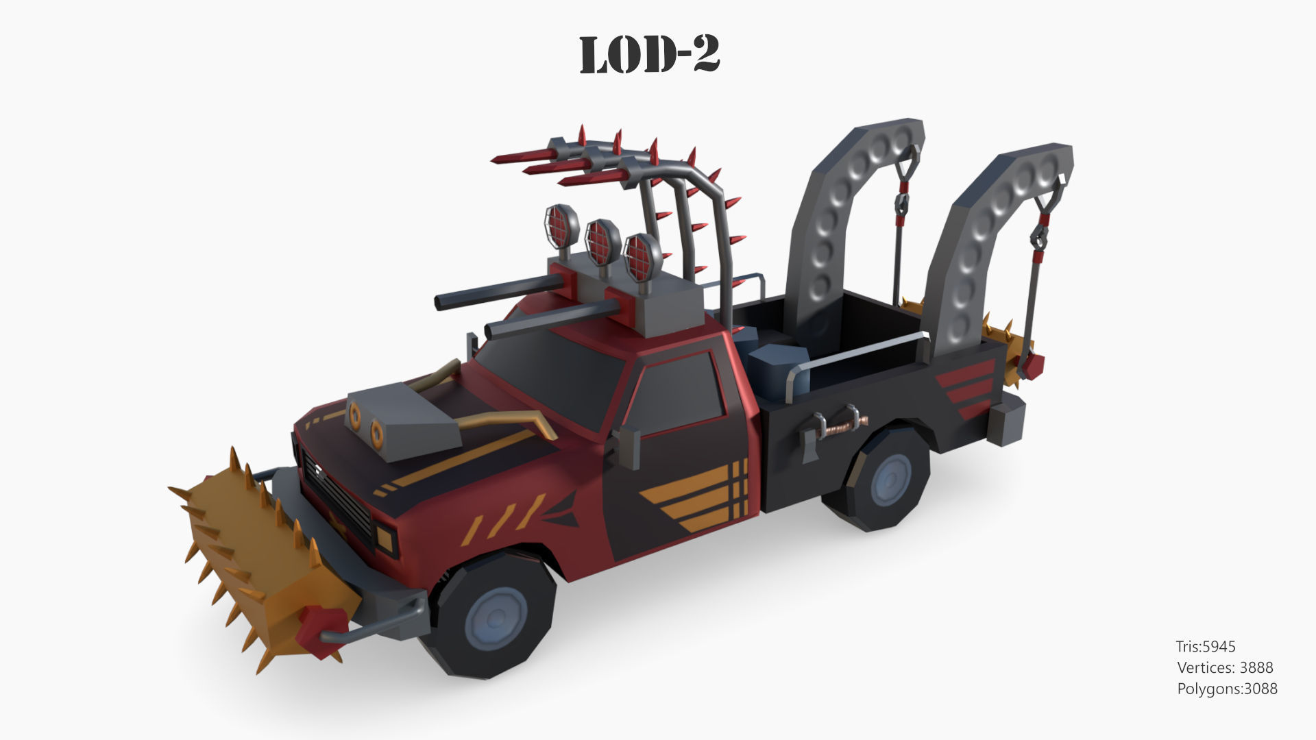 Lowpoly  Post Apocalyptic Car Sets  Low-poly 3D model_87