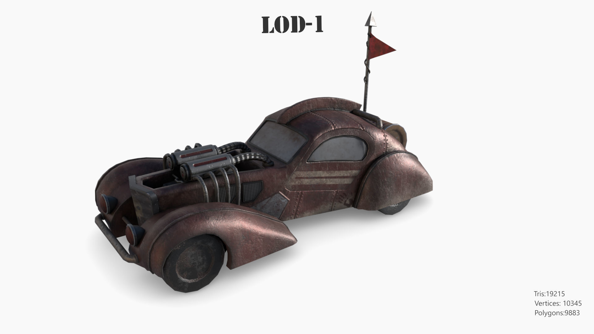 Lowpoly  Post Apocalyptic Car Sets  Low-poly 3D model_65