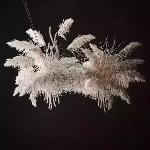 hanging decor of their dried pampas grass 237 3D model