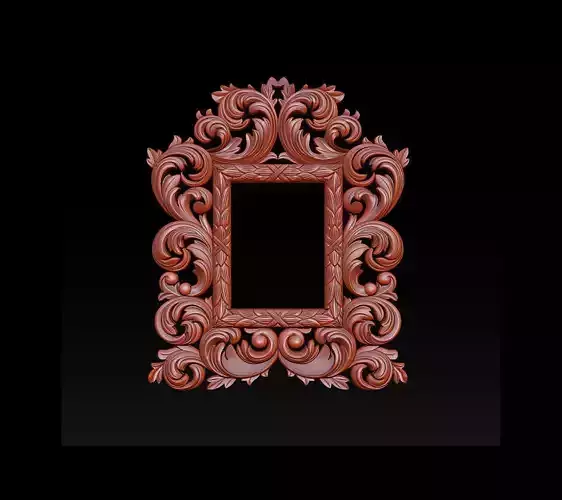 3D Frame - Wood Carving STL Model for CNC Router