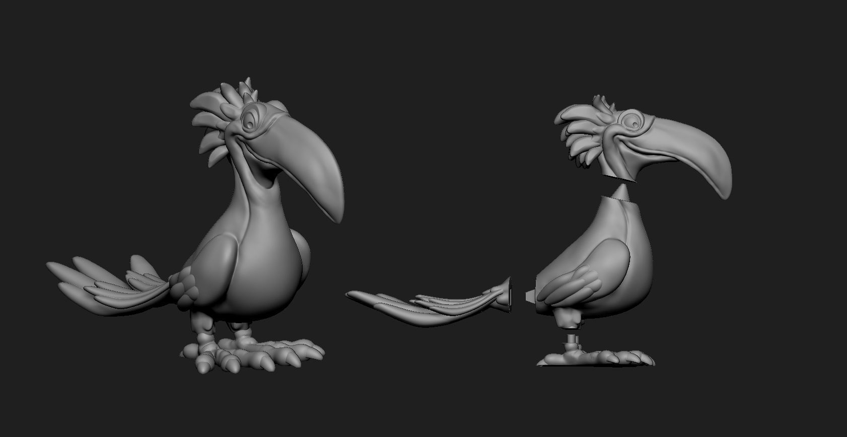 Toucan stl toy bird on table 3D print model_1