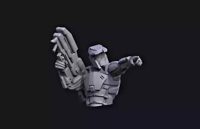 Soldier Bust - 3D printing 3D print model