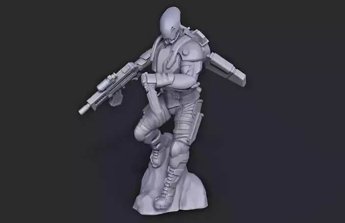 Jetpack soldier miniature - 3D printing