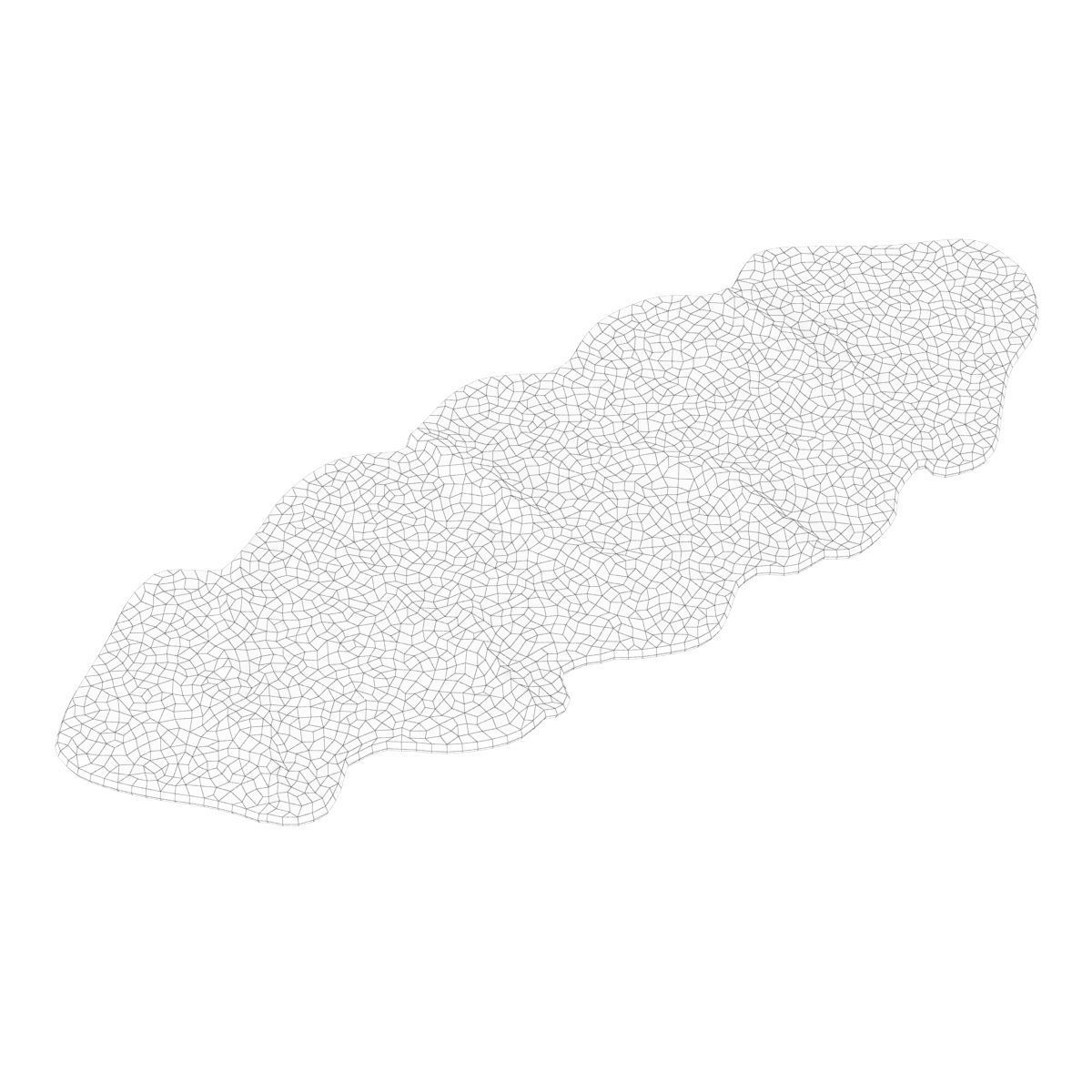 Sheepskin Ivory Area Rug 3D model_5