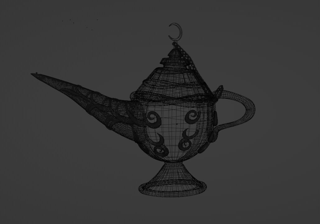 Fantasy Genie Lamp- Animated 3D model_4