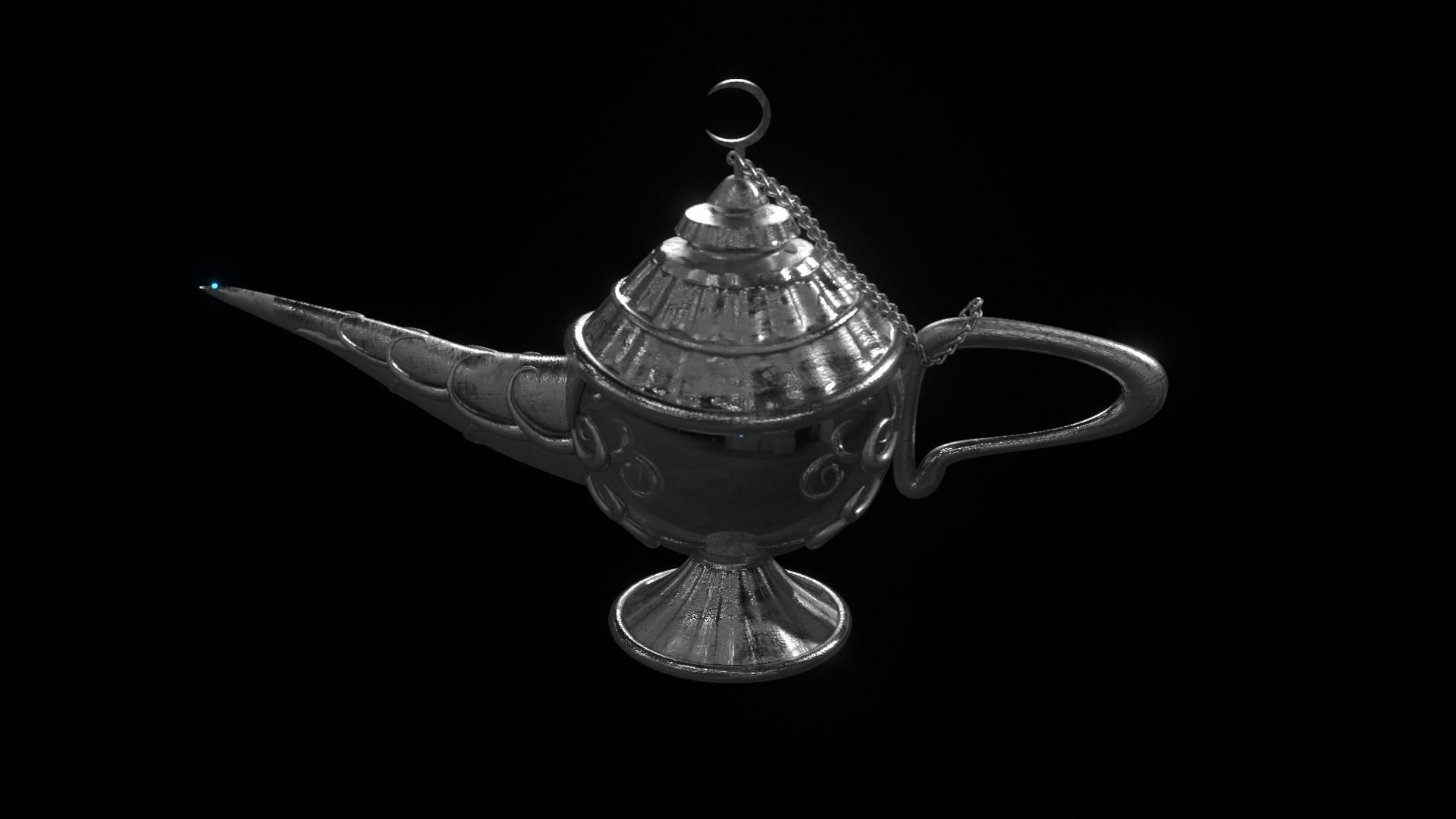 Fantasy Genie Lamp- Animated 3D model_2