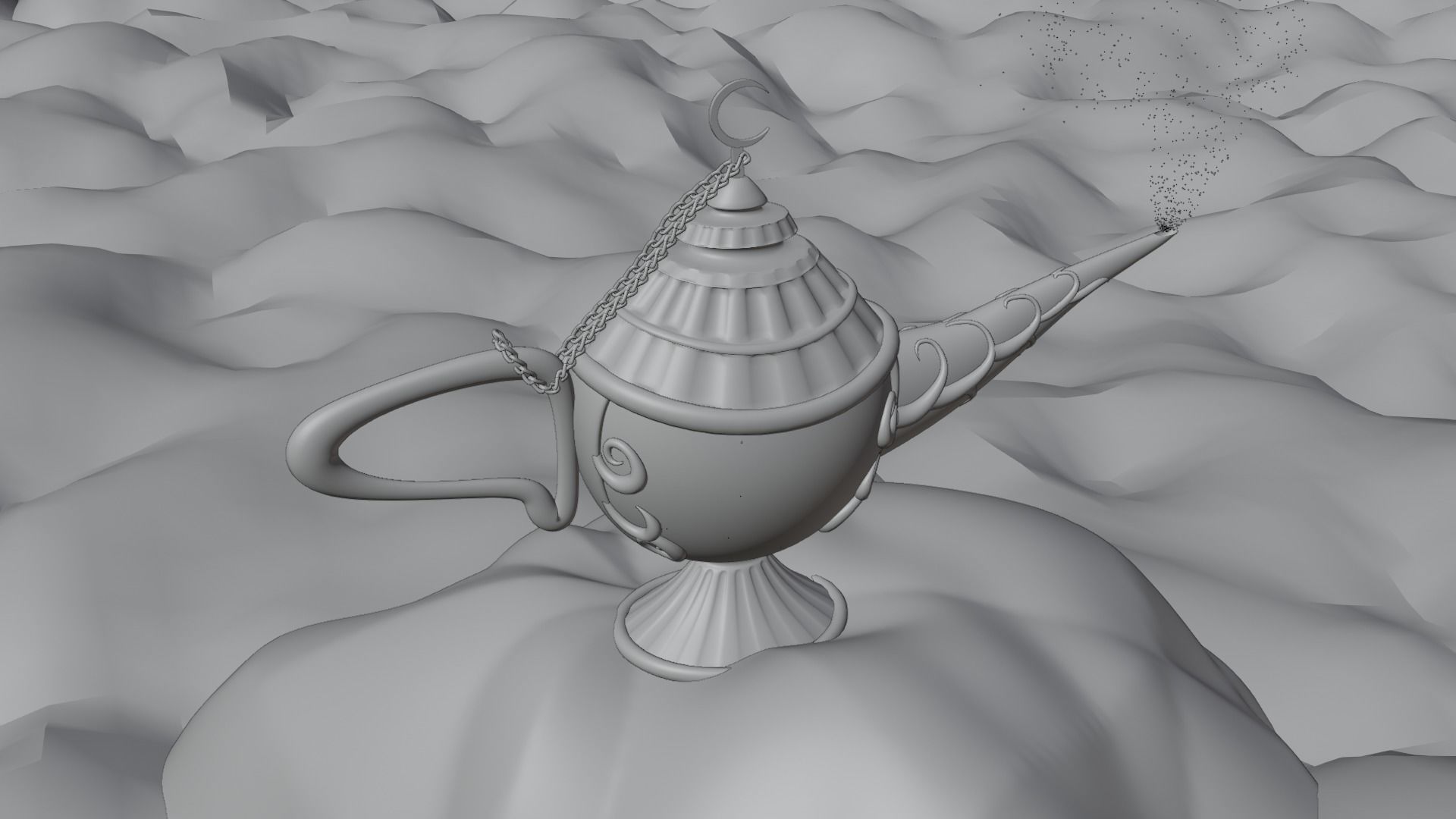Fantasy Genie Lamp- Animated 3D model_3