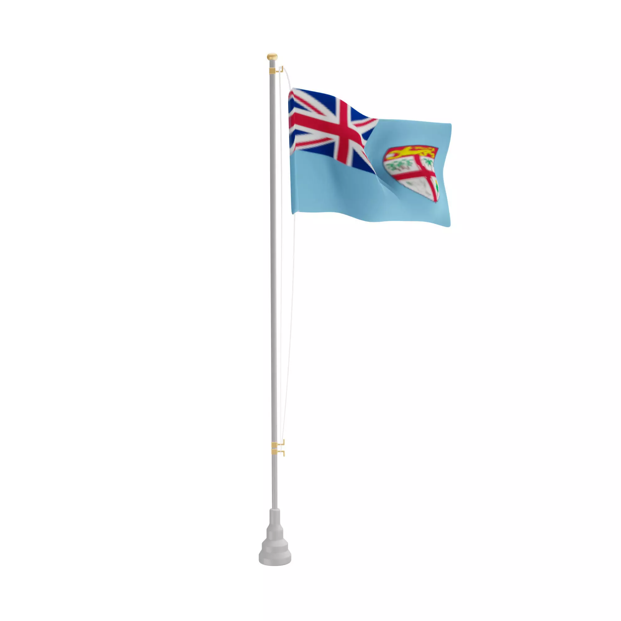 Fiji flag Low-poly 3D model