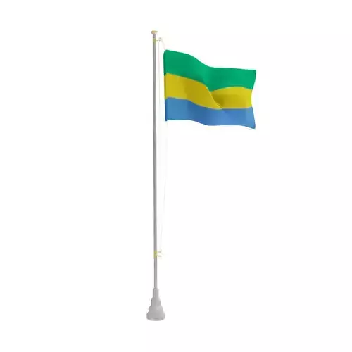 Gabon flag Low-poly 3D model