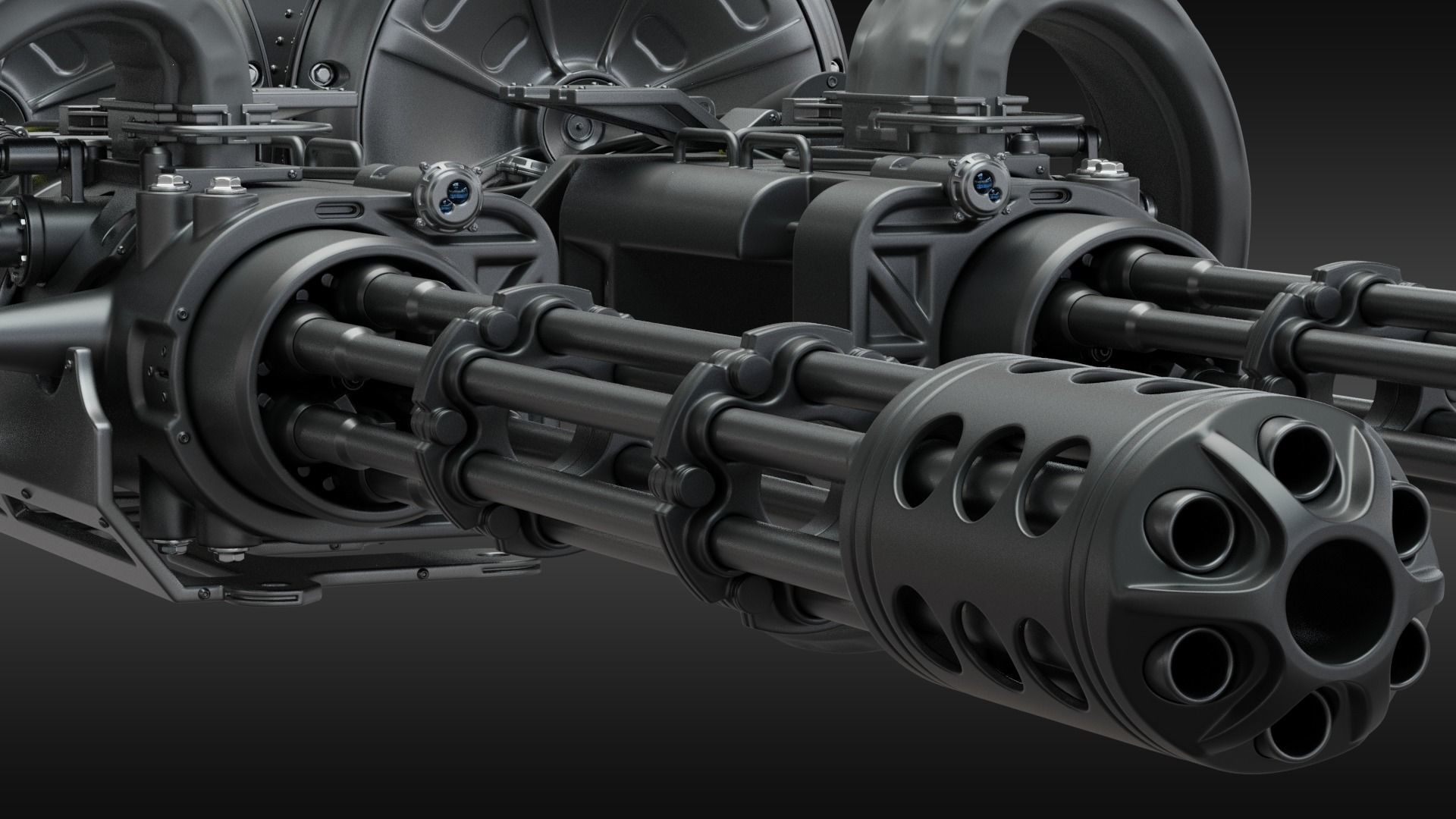 SciFi Minigun Automatic Cannon 3D model_7