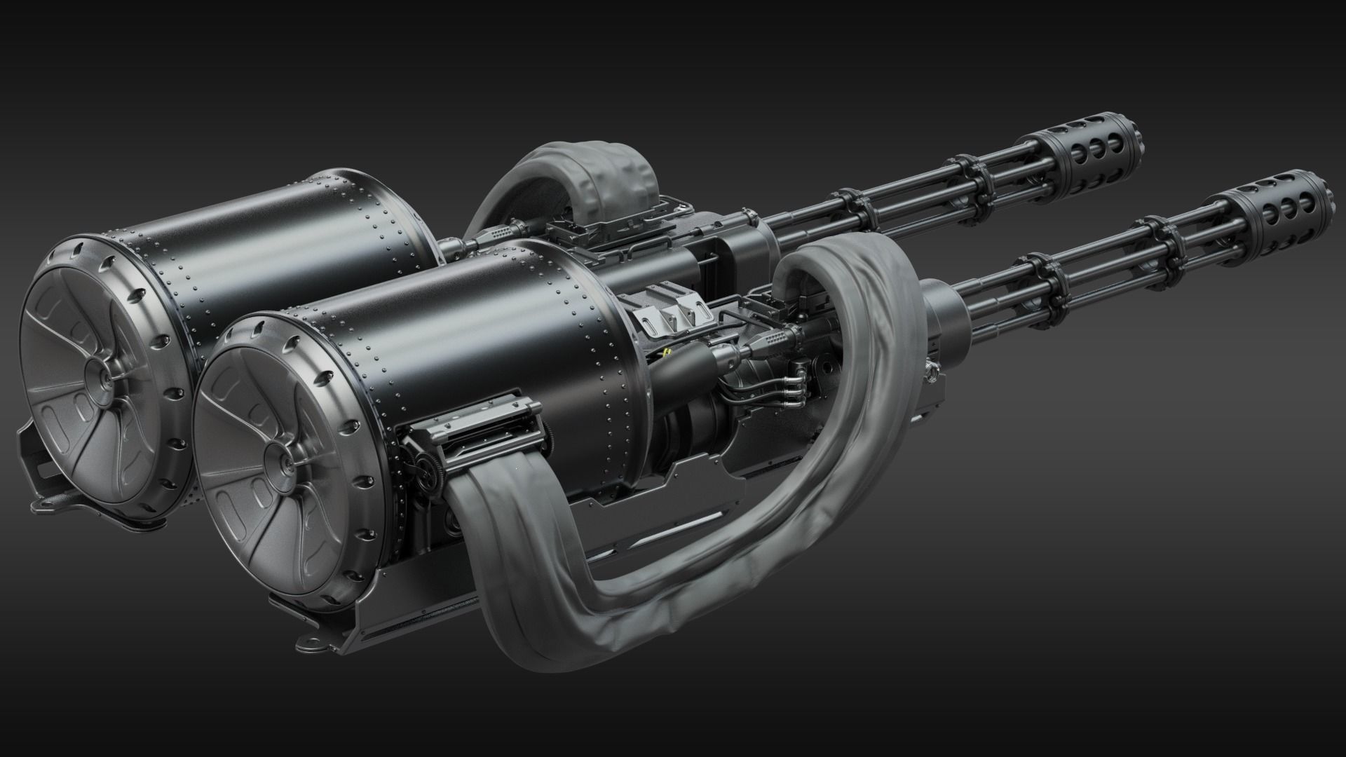 SciFi Minigun Automatic Cannon 3D model_16