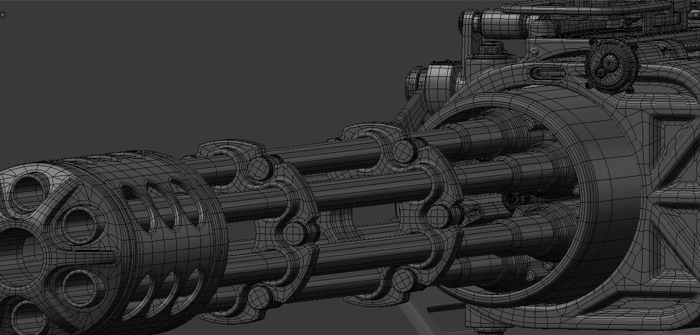 SciFi Minigun Automatic Cannon 3D model_11