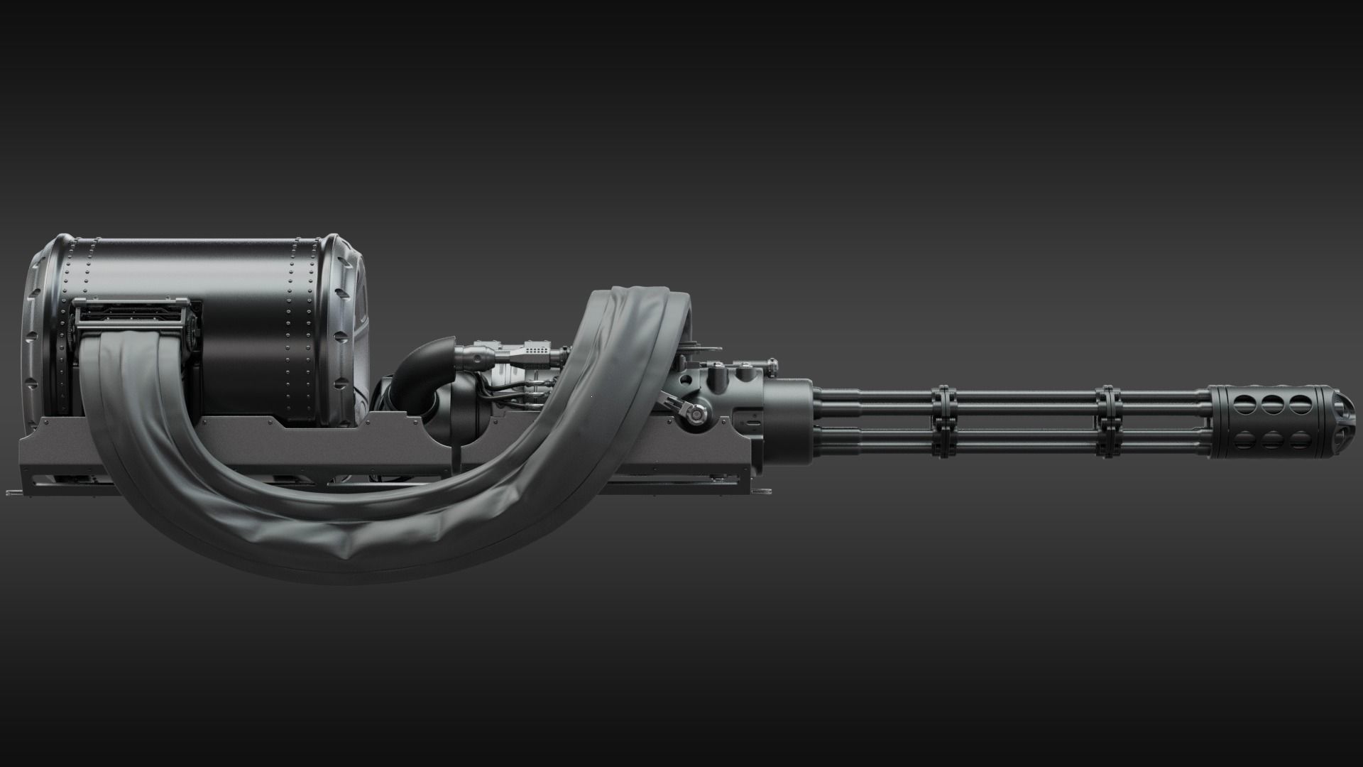 SciFi Minigun Automatic Cannon 3D model_8