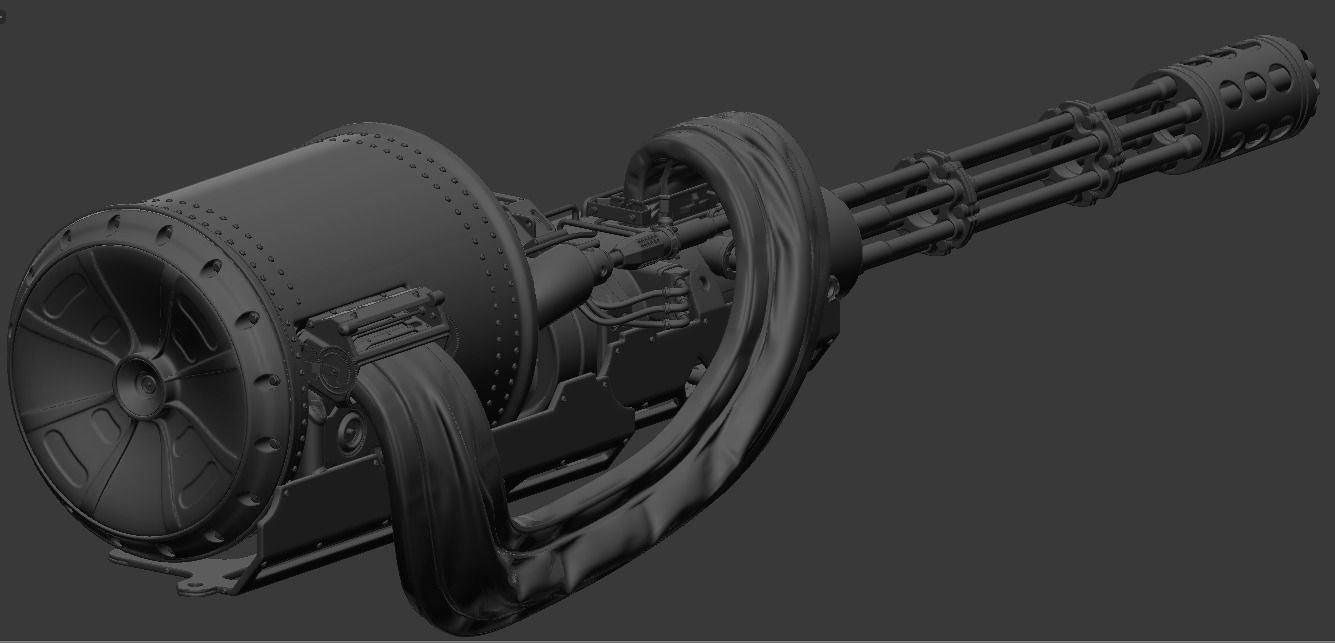 SciFi Minigun Automatic Cannon 3D model_13