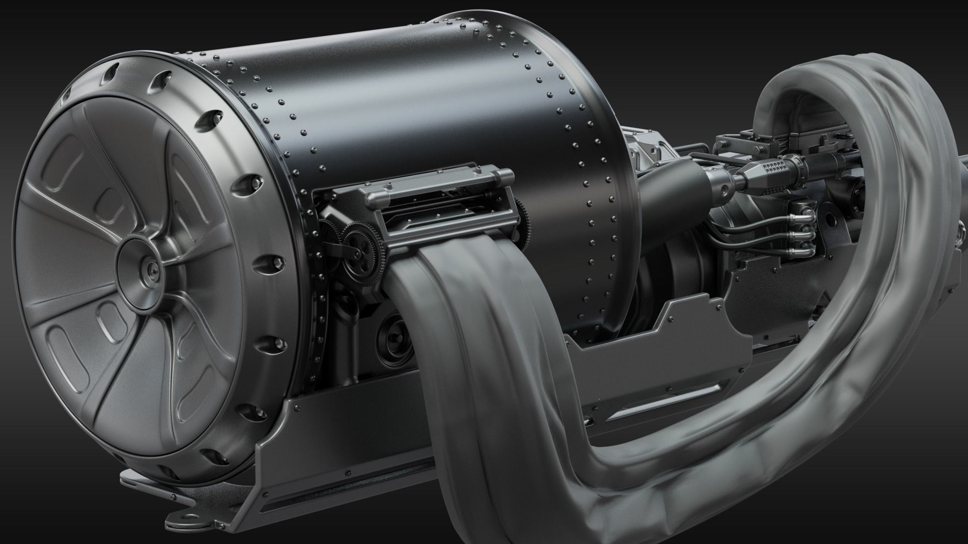 SciFi Minigun Automatic Cannon 3D model_5