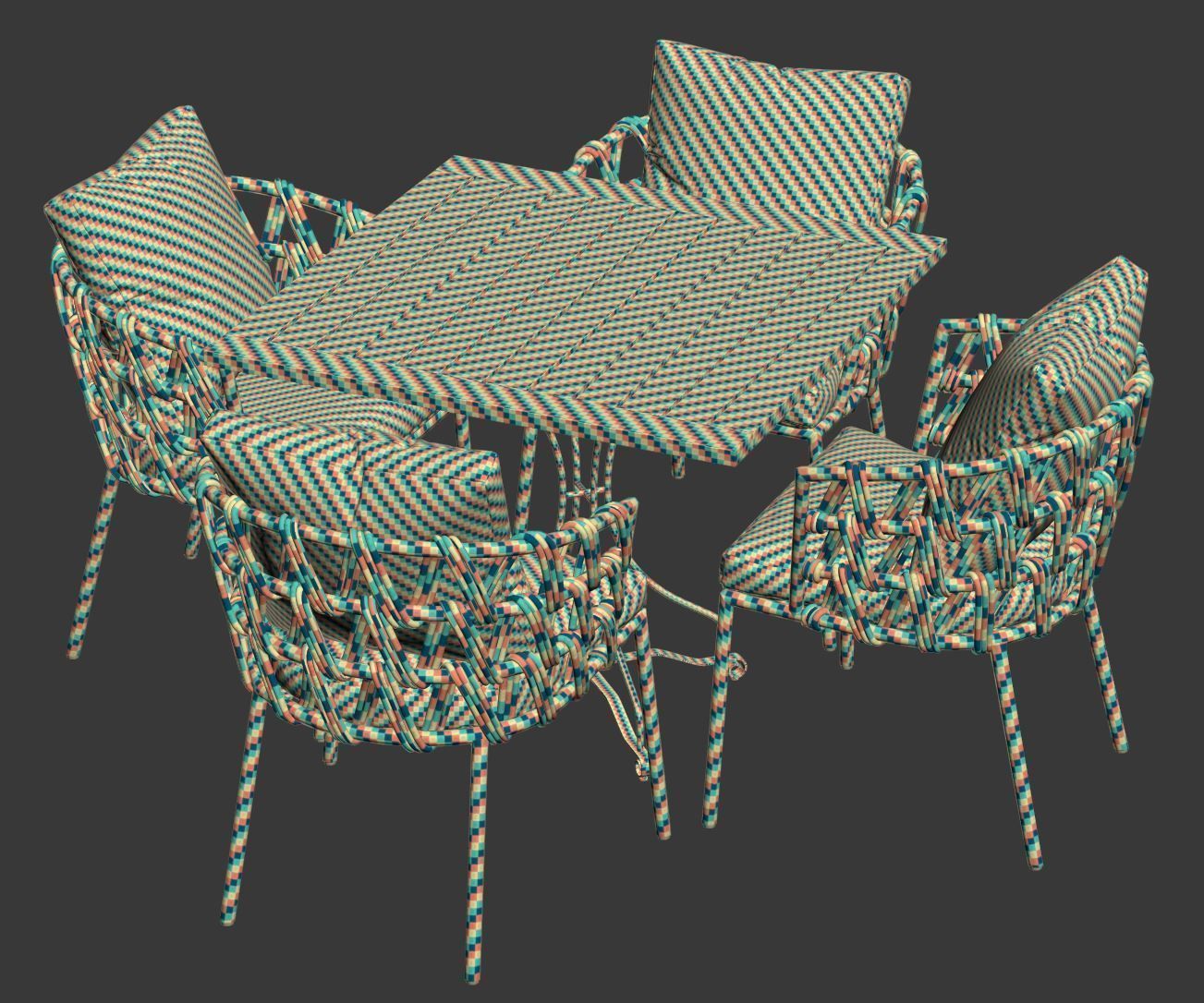 Outdoor garden furniture set v01  3D model_5