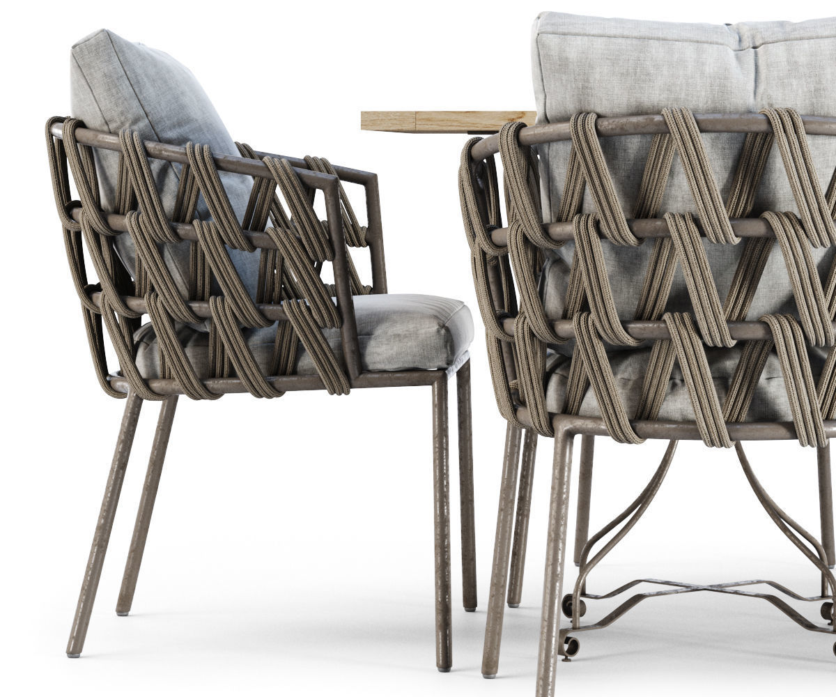 Outdoor garden furniture set v01  3D model_2