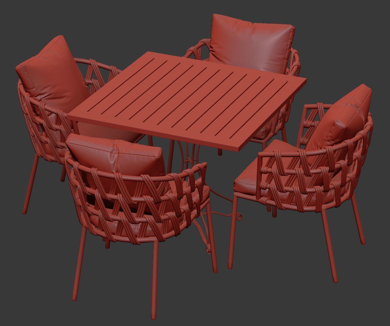 Outdoor garden furniture set v01  3D model_6