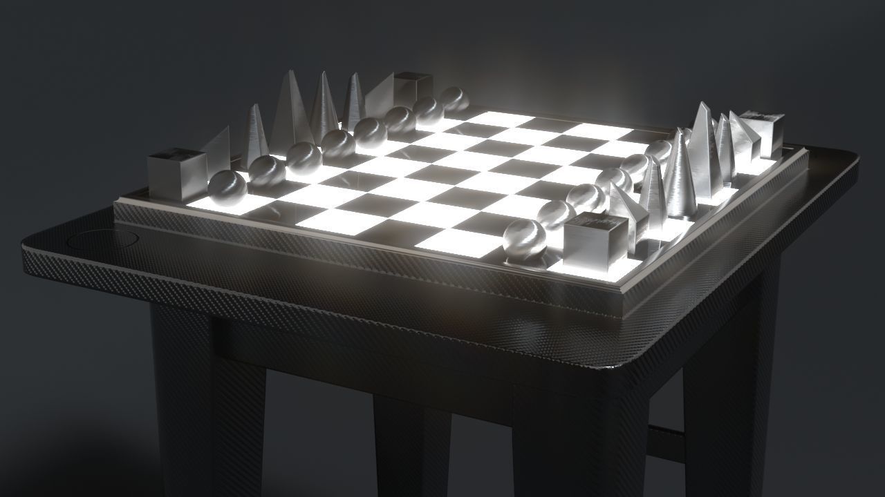 Modern Chess Table PBR Lowpoly  Low-poly 3D model_3