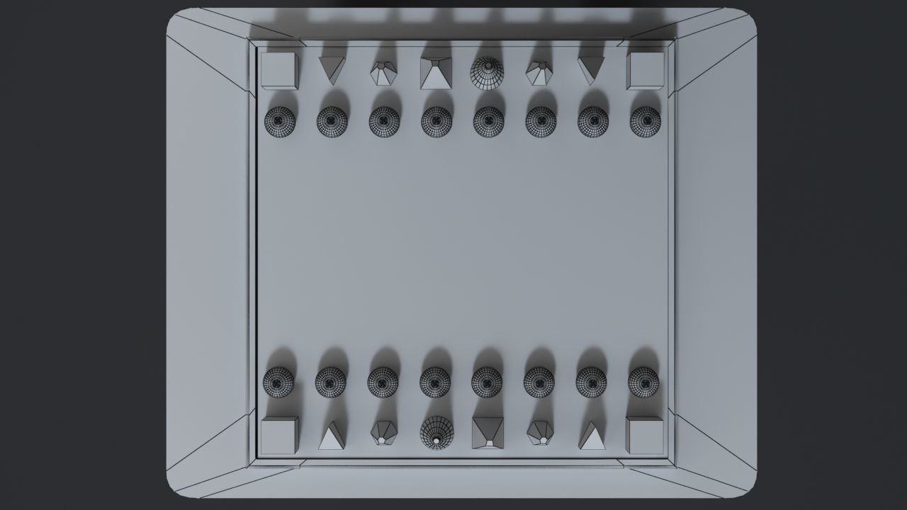 Modern Chess Table PBR Lowpoly  Low-poly 3D model_8
