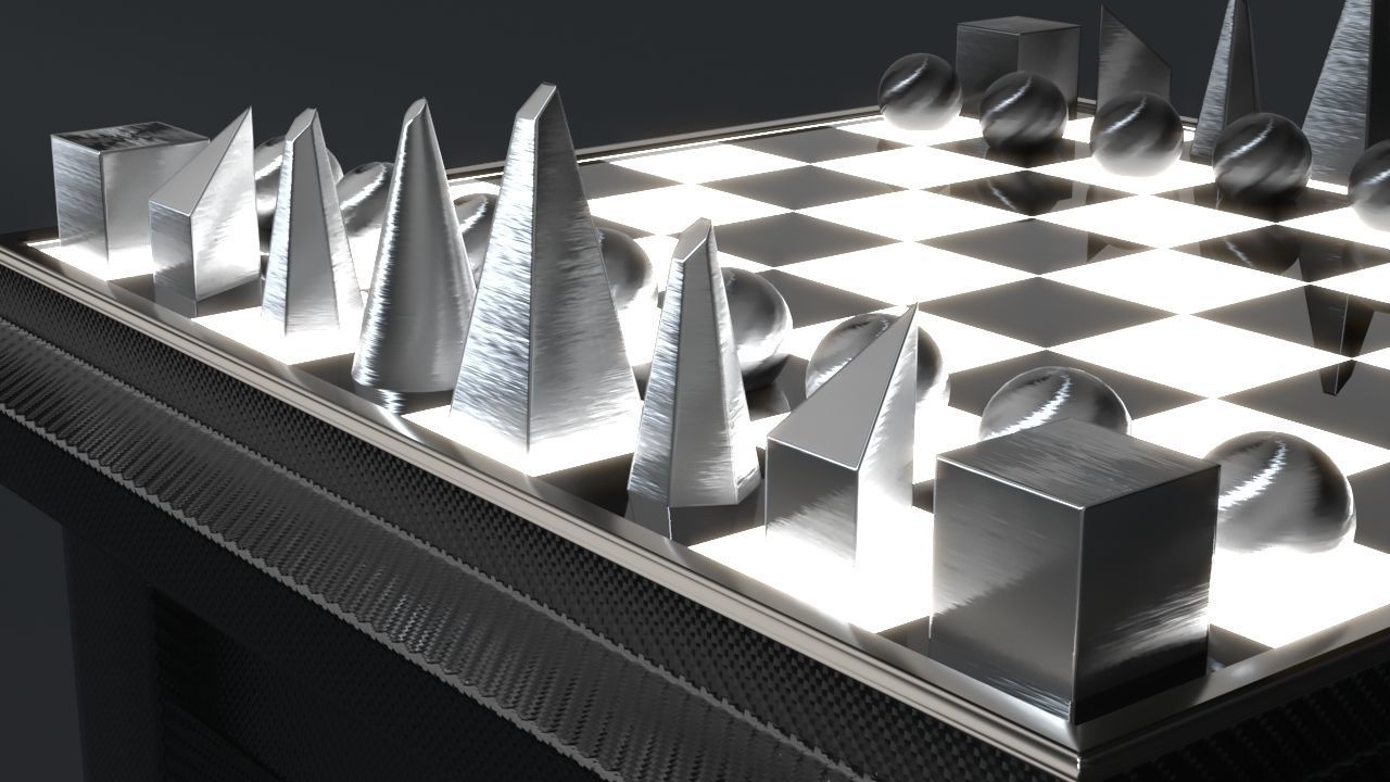 Modern Chess Table PBR Lowpoly  Low-poly 3D model_15
