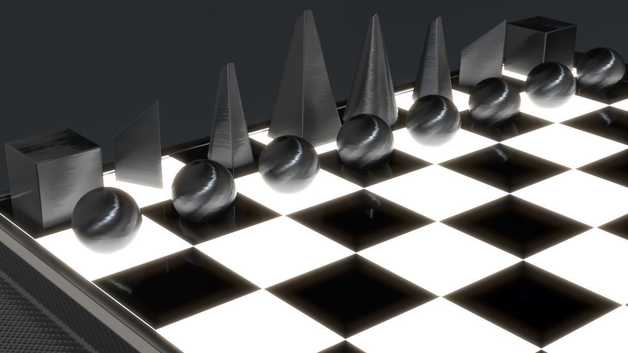 Modern Chess Table PBR Lowpoly  Low-poly 3D model_17