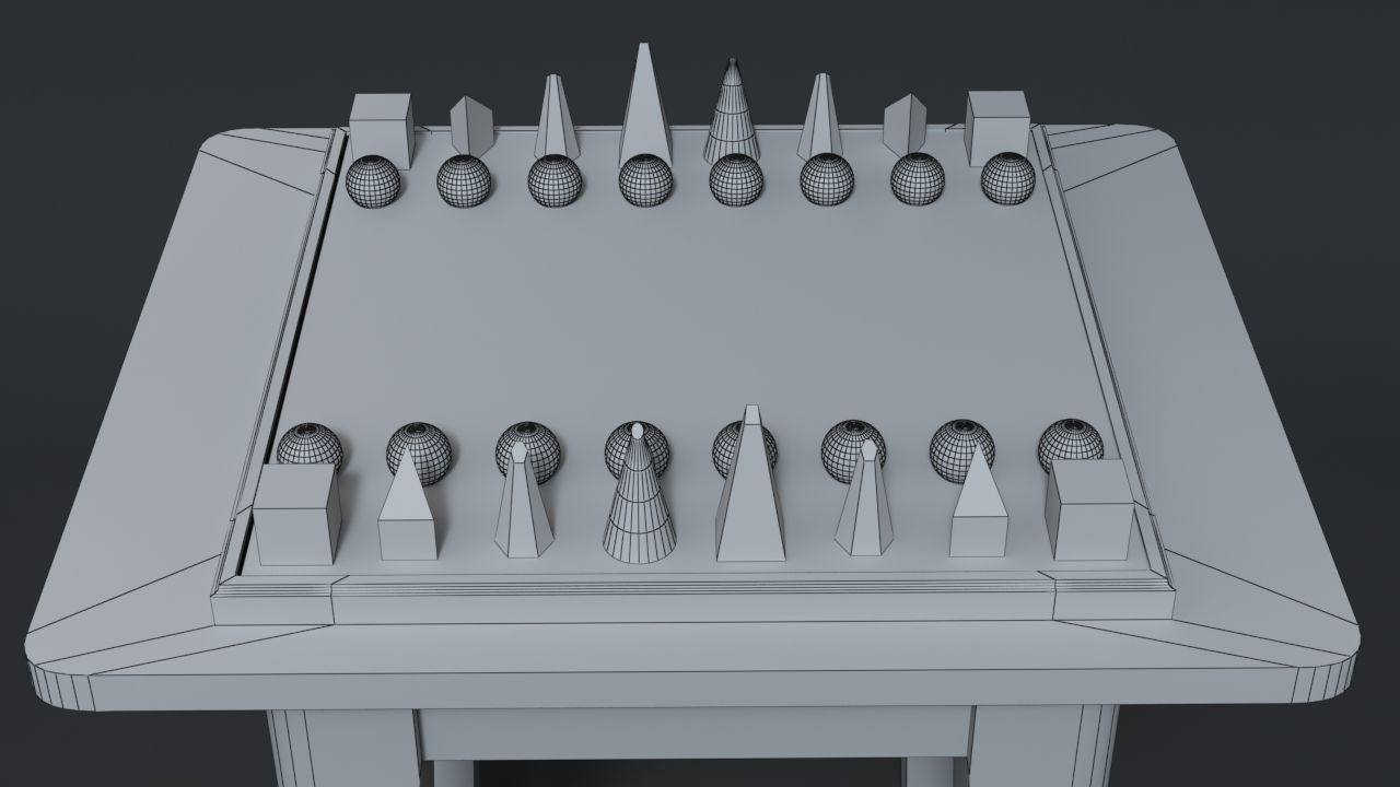 Modern Chess Table PBR Lowpoly  Low-poly 3D model_6