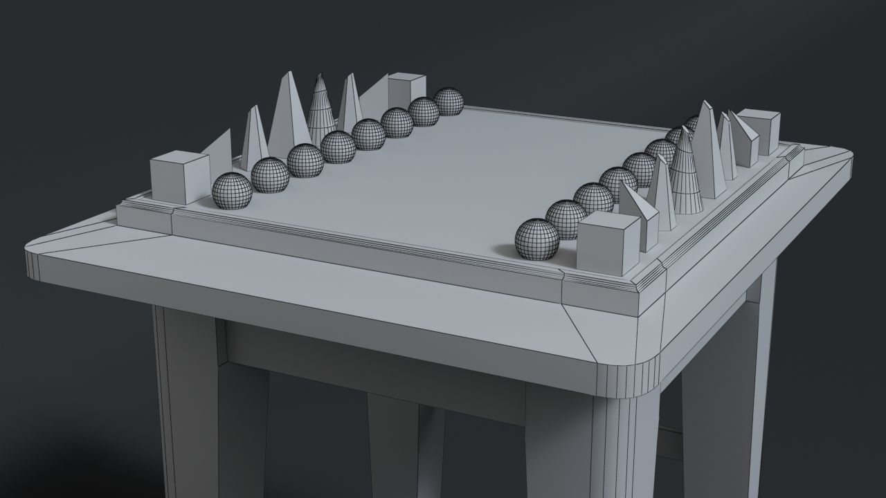 Modern Chess Table PBR Lowpoly  Low-poly 3D model_4