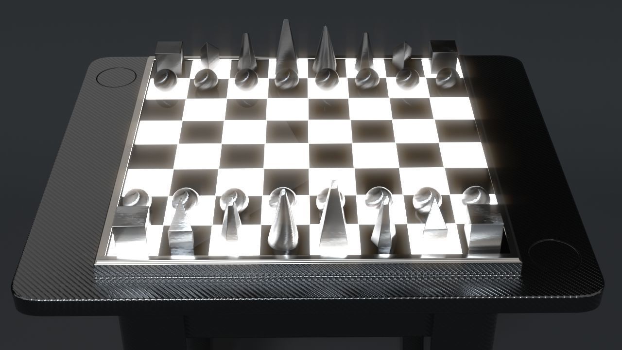 Modern Chess Table PBR Lowpoly  Low-poly 3D model_5
