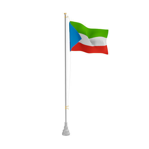 Equatorial Guinea flag Low-poly 3D model