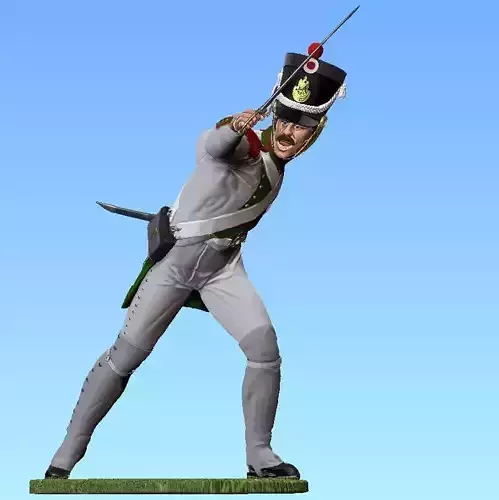 Napoleonic Soldier fighting 3D print model
