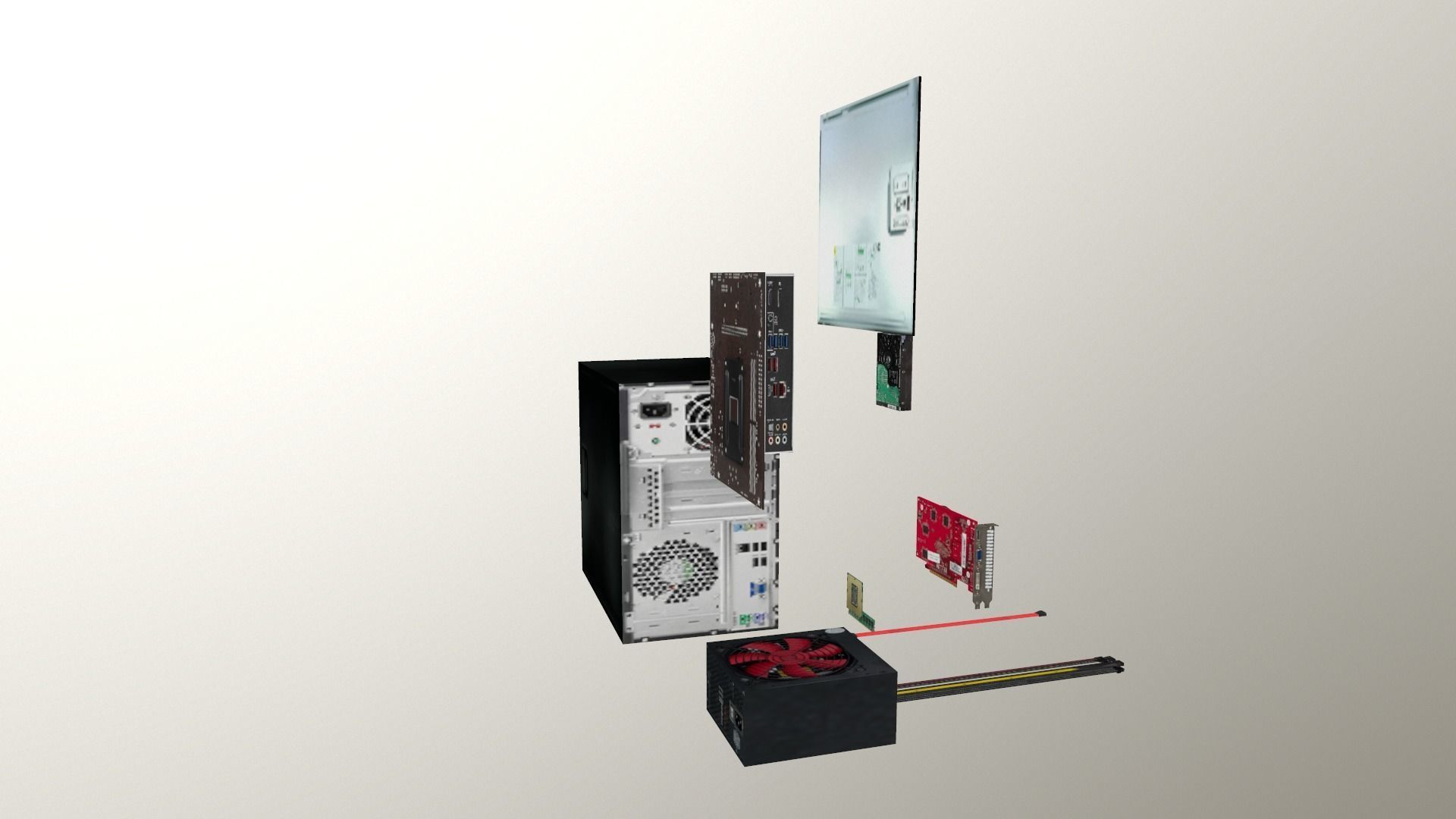 PSX style Computer Parts Low-poly 3D model_5