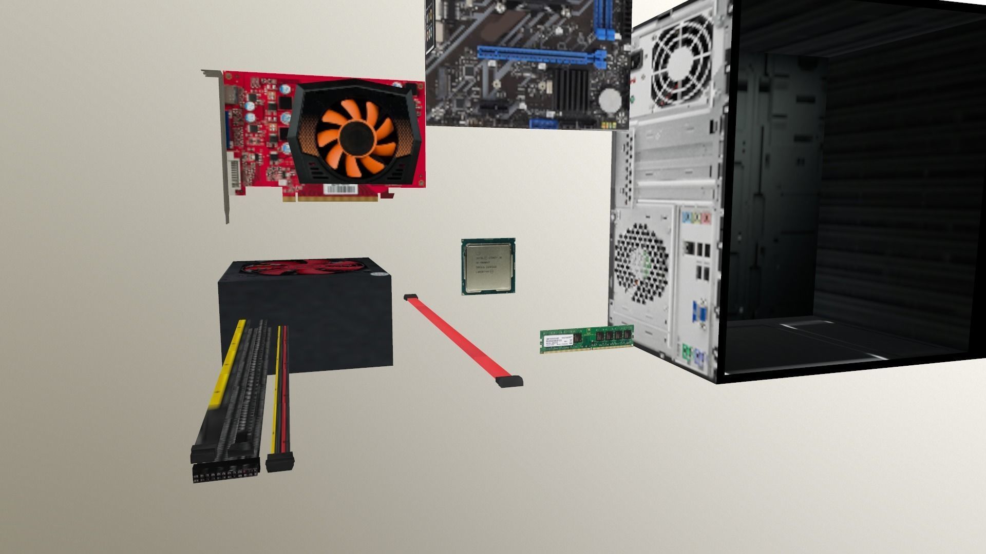 PSX style Computer Parts Low-poly 3D model_2