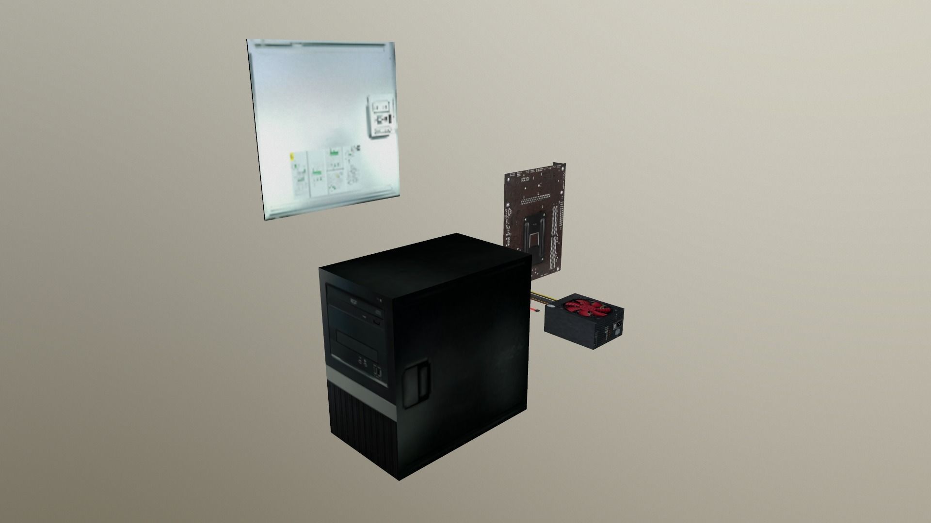PSX style Computer Parts Low-poly 3D model_4