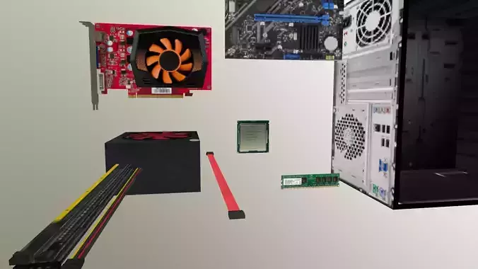 PSX style Computer Parts Low-poly 3D model