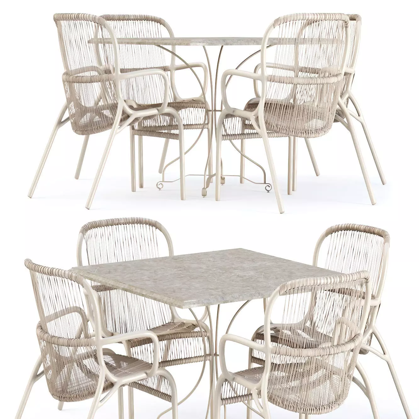Outdoor garden furniture set v05 3D model