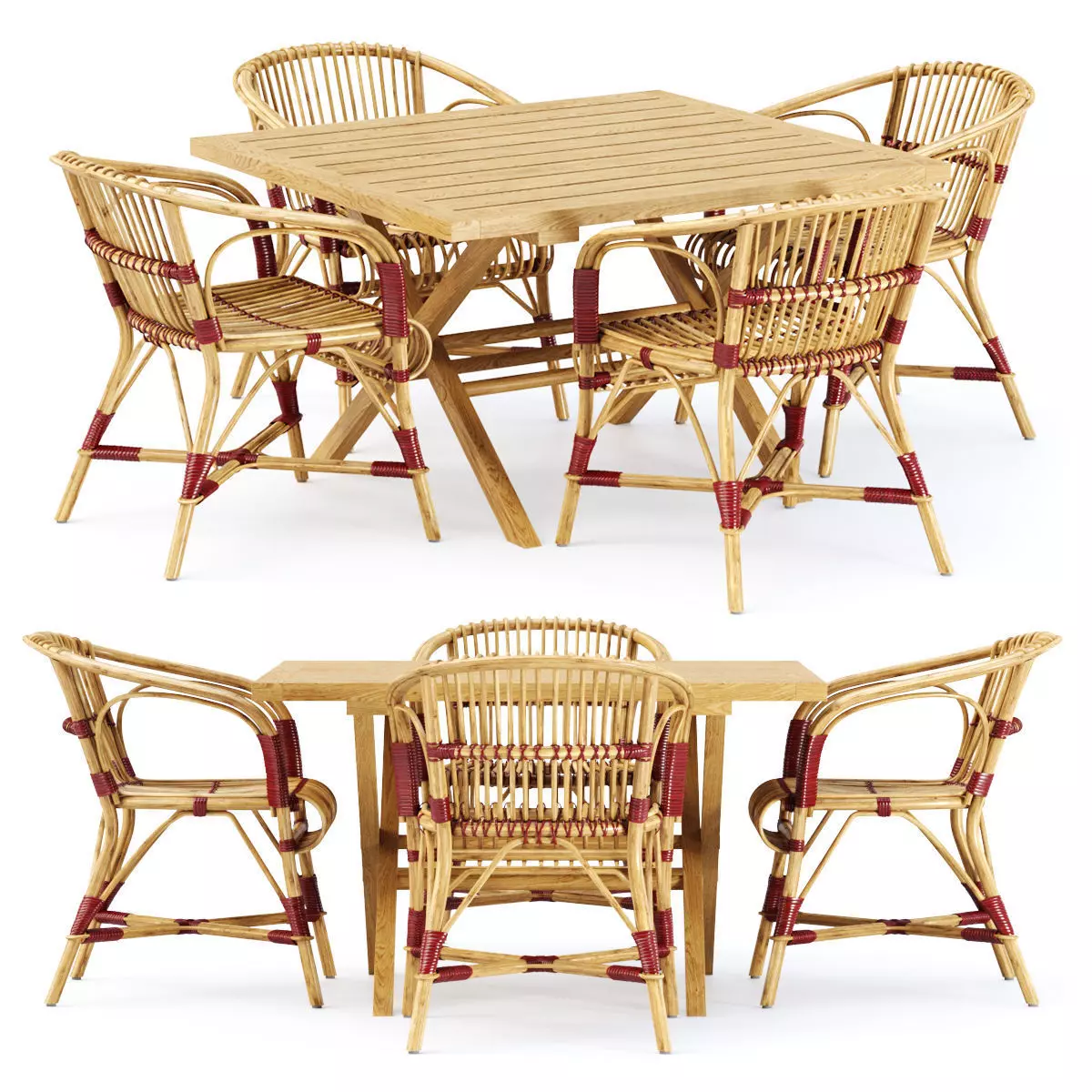 Outdoor garden furniture set v06 3D model