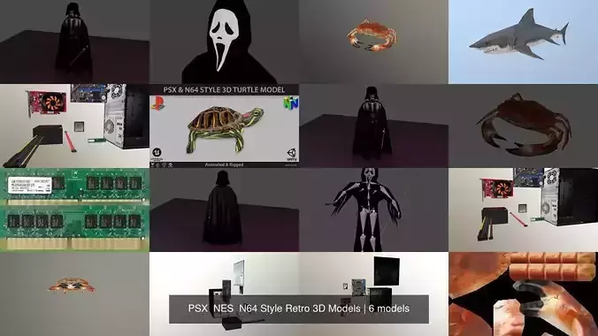 PSX  NES  N64 Style Retro 3D Models 3D Model Collection
