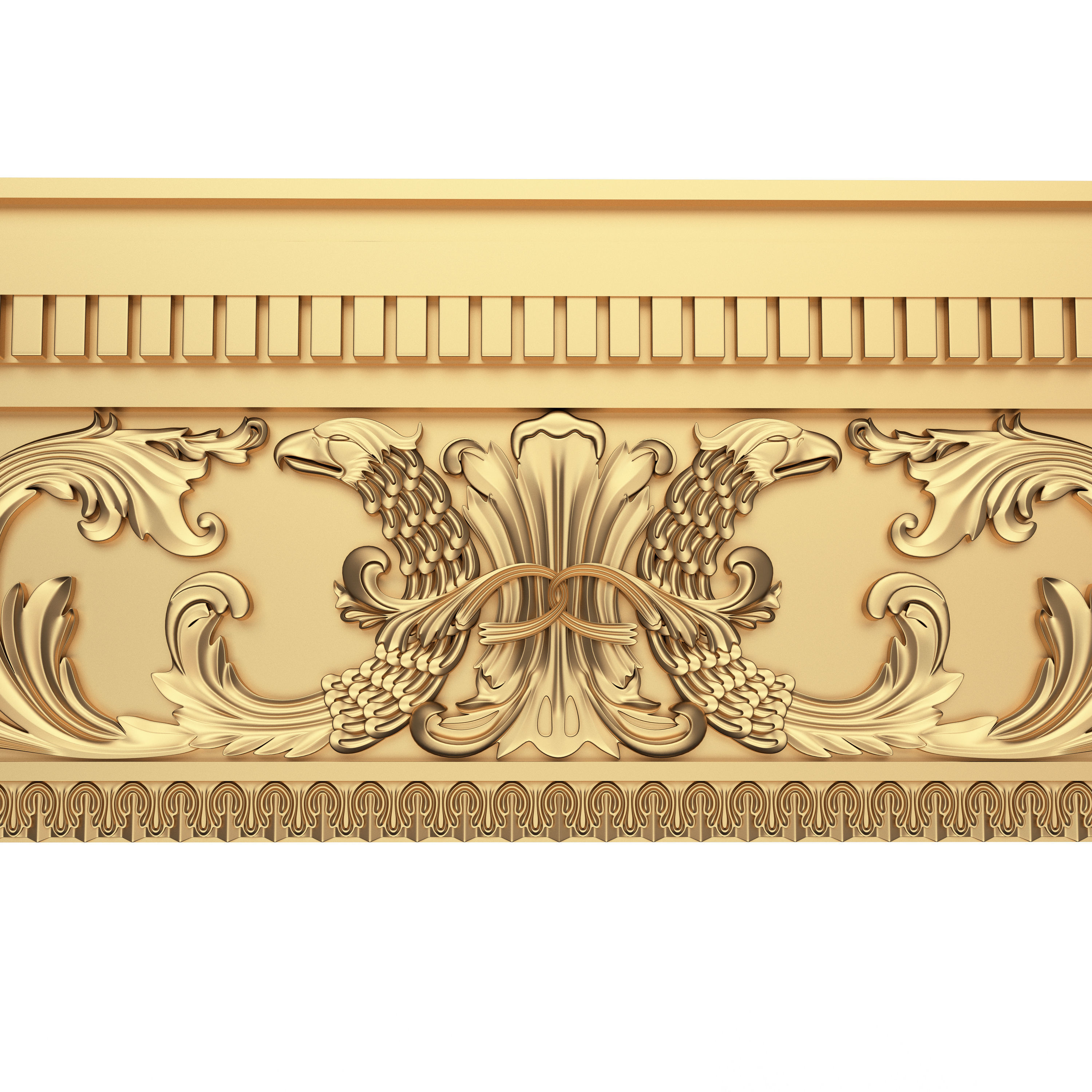 Cornice Decoration Molding 03 Low-poly 3D model_3