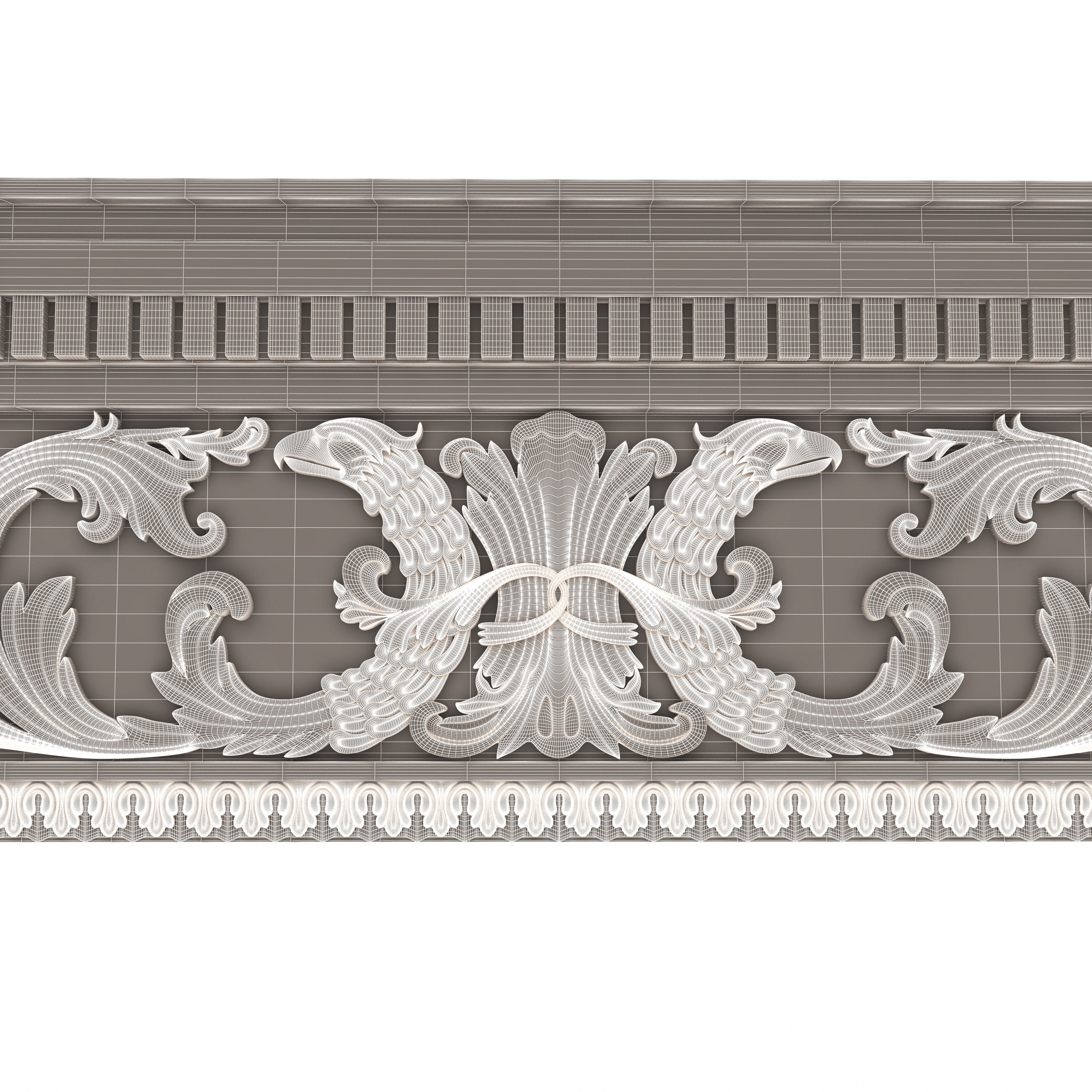 Cornice Decoration Molding 03 Low-poly 3D model_15