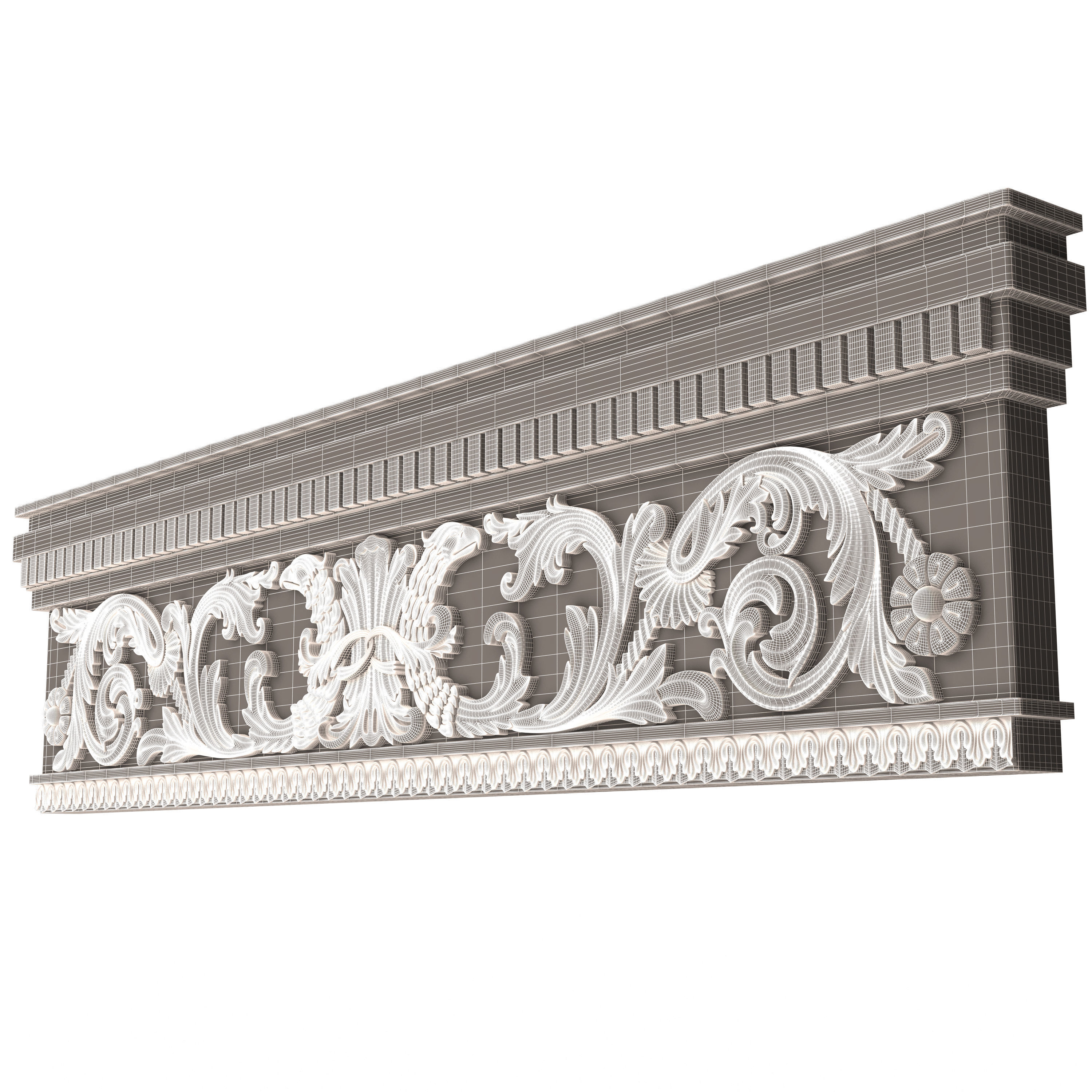 Cornice Decoration Molding 03 Low-poly 3D model_16