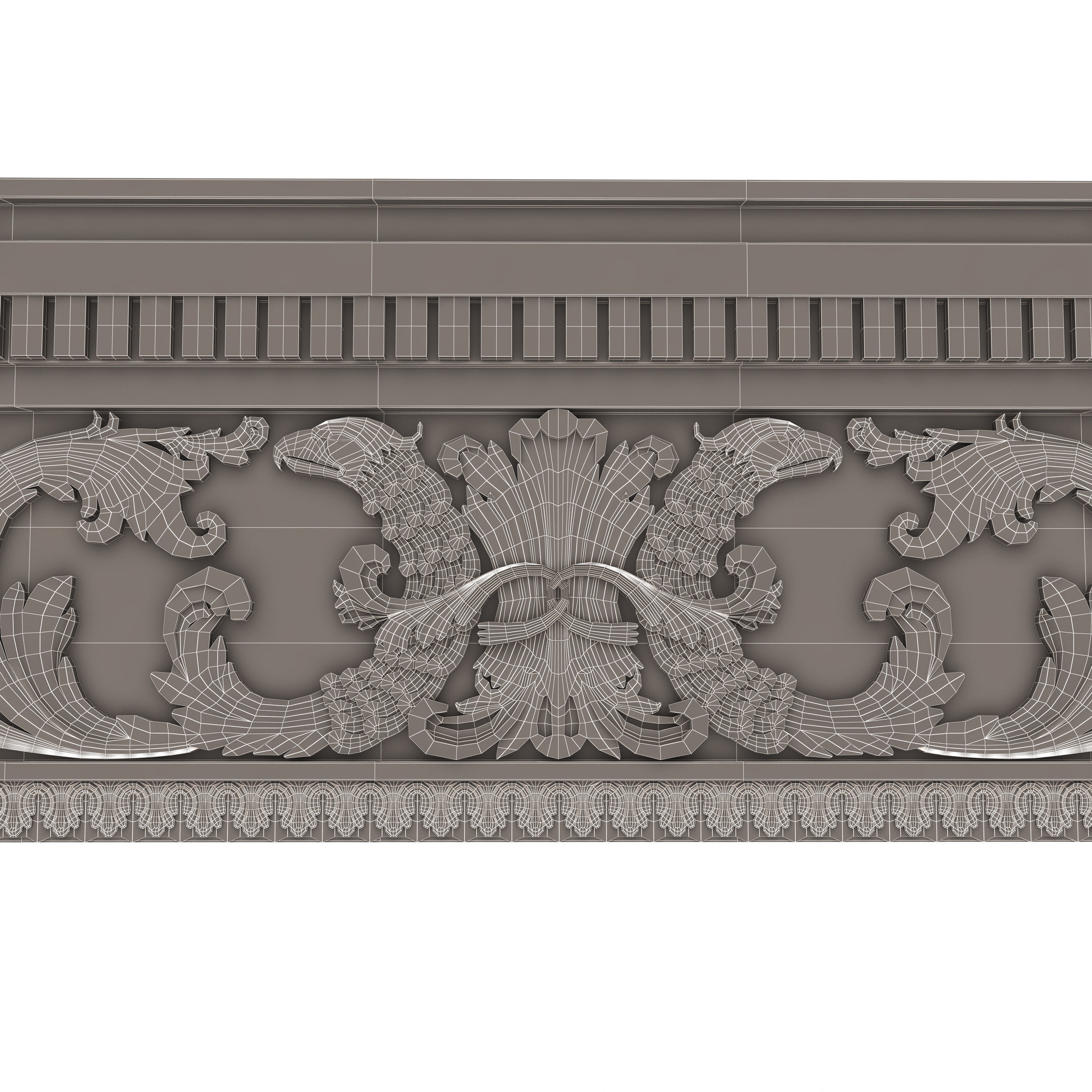 Cornice Decoration Molding 03 Low-poly 3D model_11