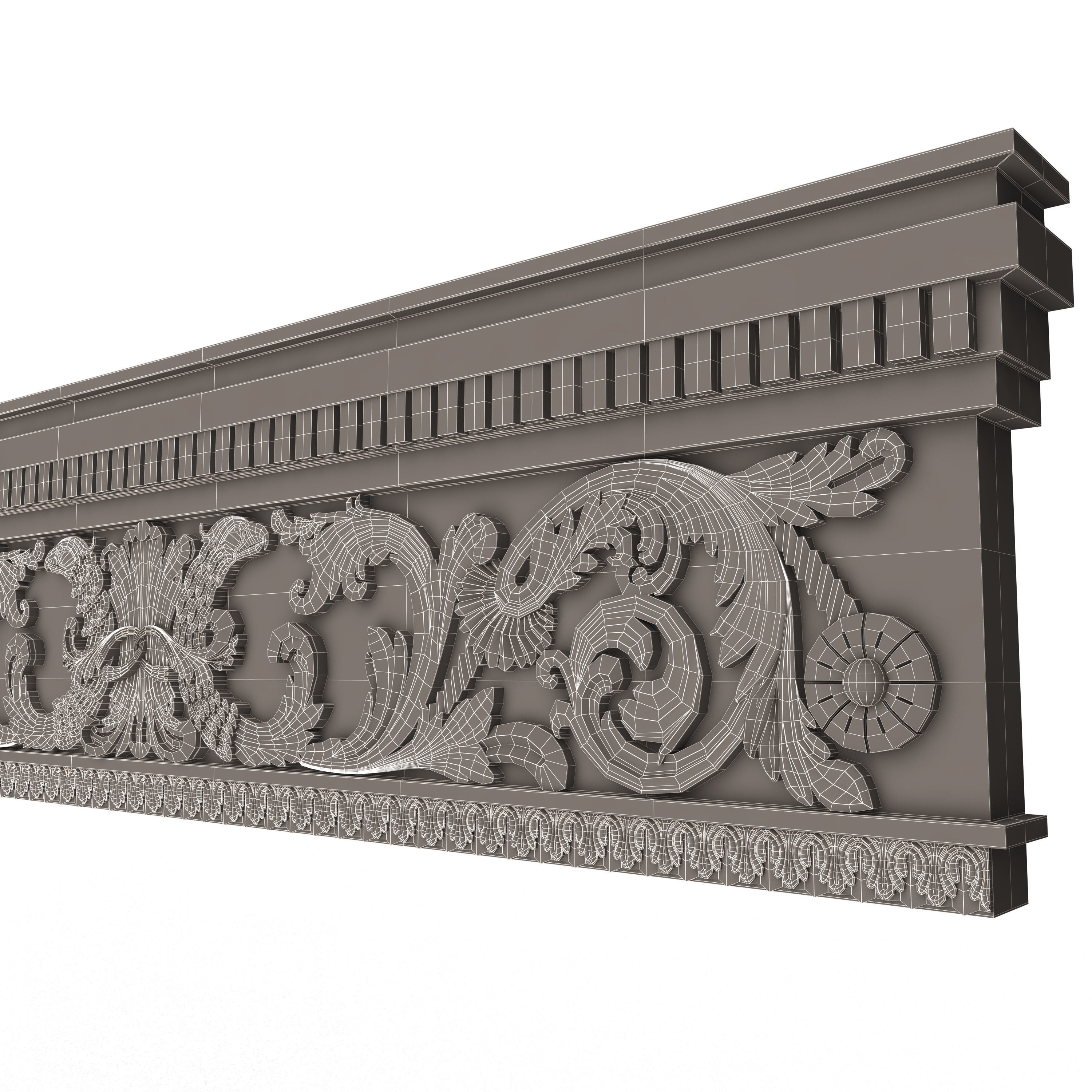 Cornice Decoration Molding 03 Low-poly 3D model_13