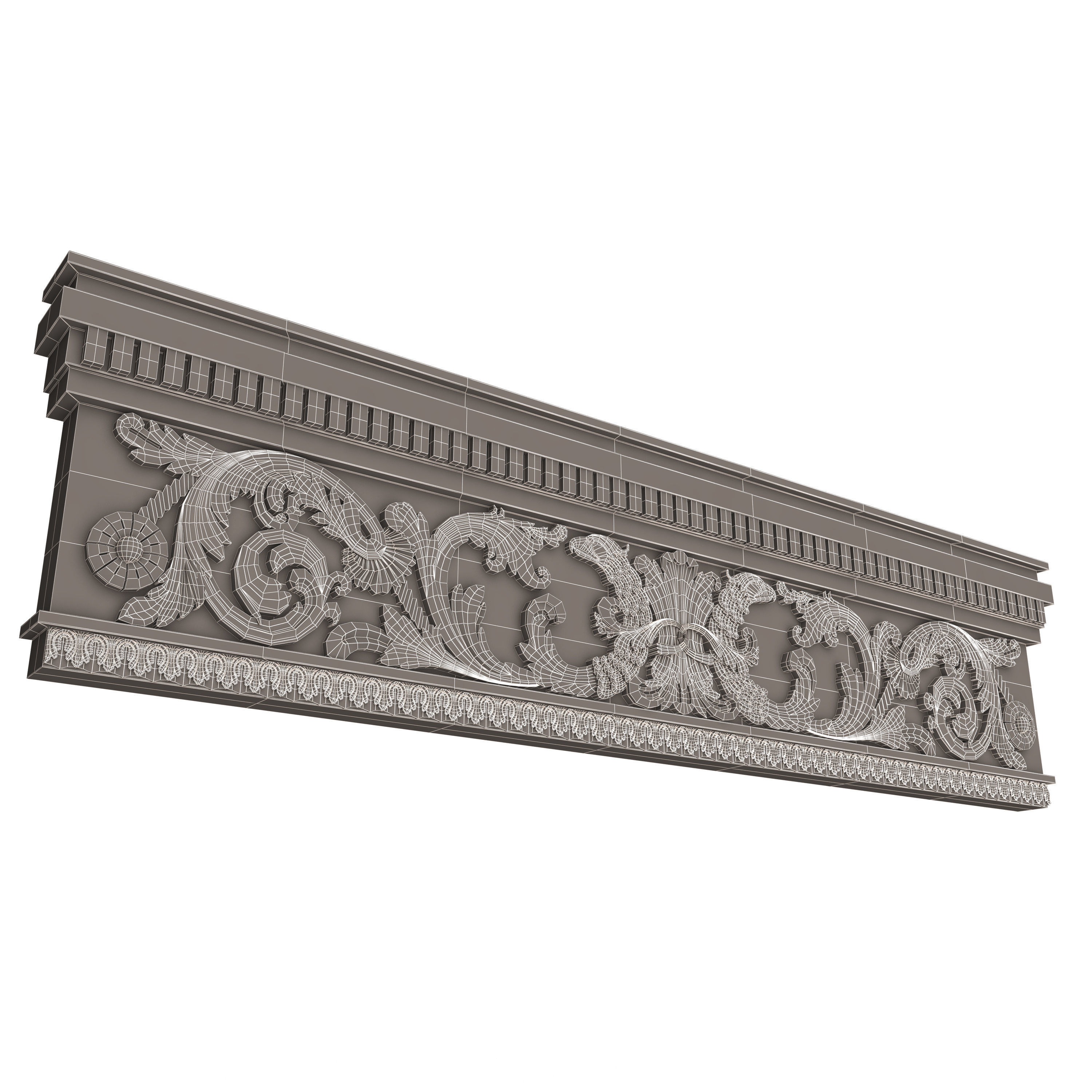 Cornice Decoration Molding 03 Low-poly 3D model_8