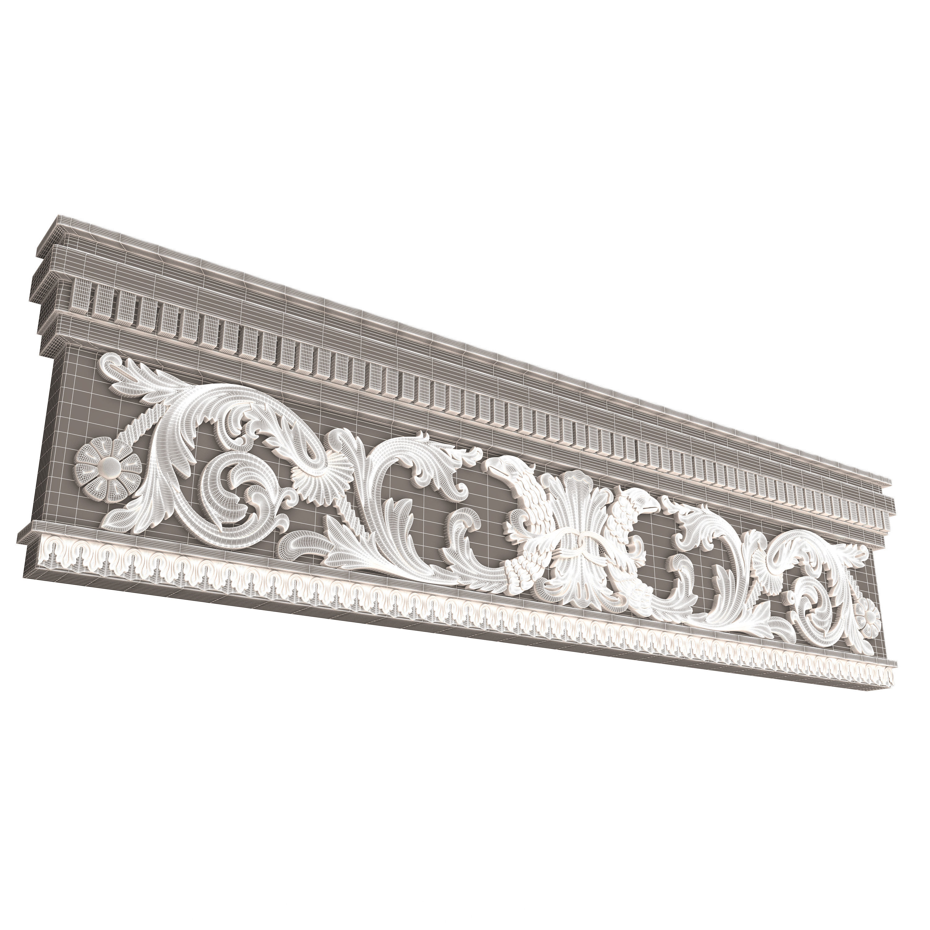 Cornice Decoration Molding 03 Low-poly 3D model_7