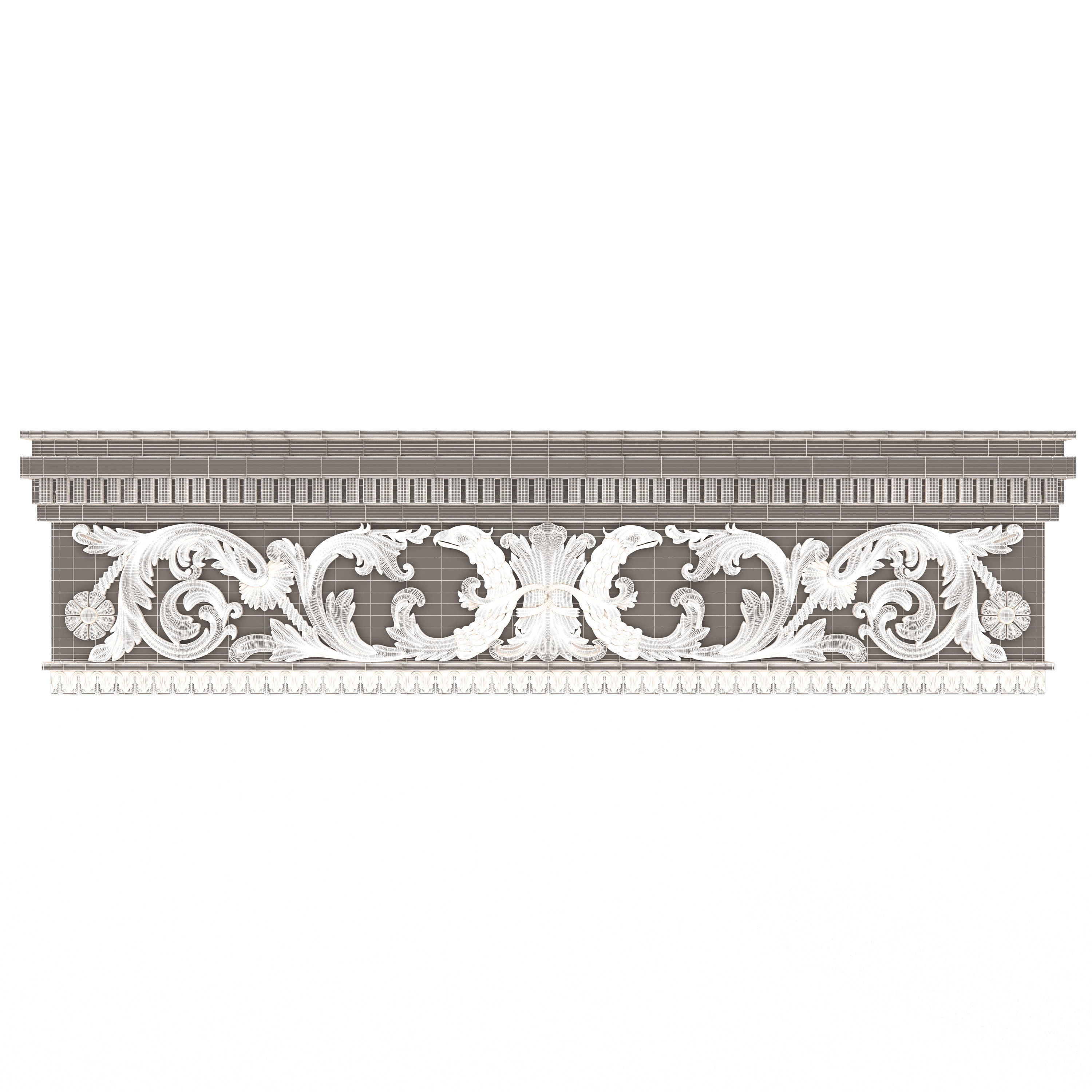 Cornice Decoration Molding 03 Low-poly 3D model_6